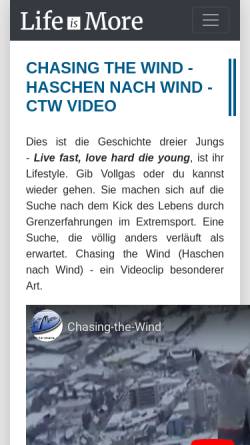 Vorschau der mobilen Webseite www.life-is-more.at, Chasing The Wind - Haschen nach Wind