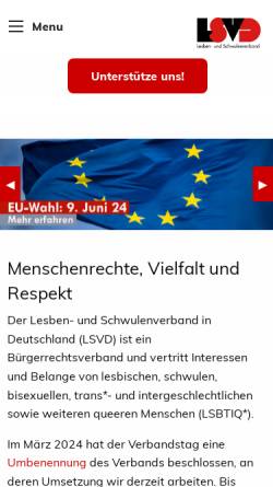 Vorschau der mobilen Webseite koeln.lsvd.de, Lesben- und Schwulenverband Ortsverband Köln e.V.