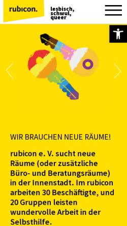 Vorschau der mobilen Webseite www.rubicon-koeln.de, RUBICON Beratungszentrum für Lesben und Schwule