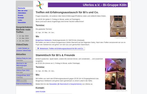 Vorschau von www.uferlos-online.de, Uferlos - Kölner Bi-Gruppe e.V.