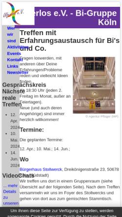Vorschau der mobilen Webseite www.uferlos-online.de, Uferlos - Kölner Bi-Gruppe e.V.