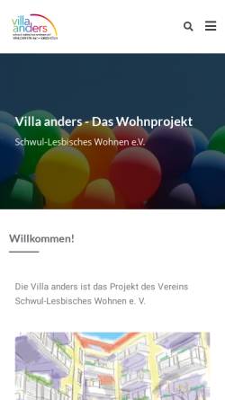 Vorschau der mobilen Webseite www.villa-anders-koeln.de, Villa anders Köln