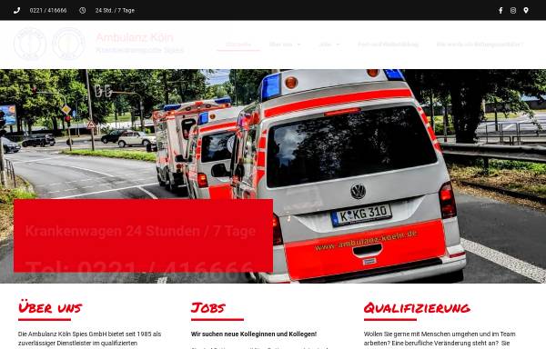 Vorschau von ambulanz-koeln.de, Ambulanz Köln - Krankentransporte Spies KG