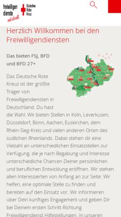 Vorschau der mobilen Webseite www.freiwilligendienste-koeln.de, DRK Kreisverband Köln e.V.