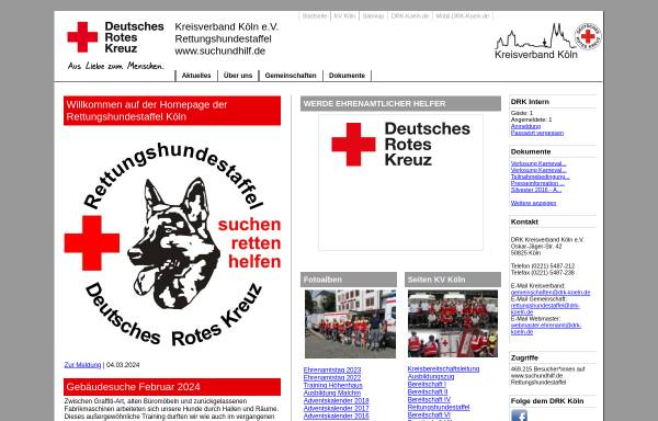 Vorschau von www.suchundhilf.de, DRK Rettungshundestaffel (Bereitschaft V)