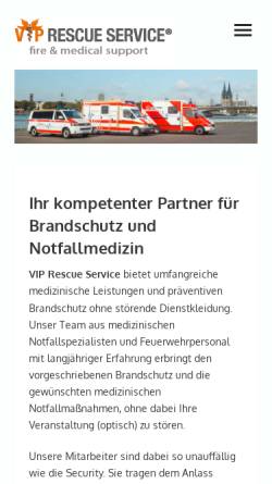 Vorschau der mobilen Webseite www.vip-rescue.de, VIP Rescue Service