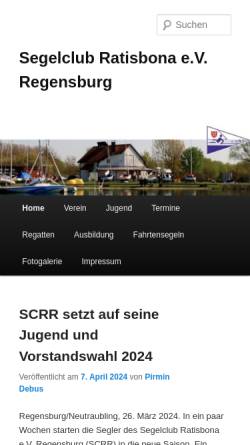 Vorschau der mobilen Webseite www.scrr.de, Segelclub Ratisbona e.V.