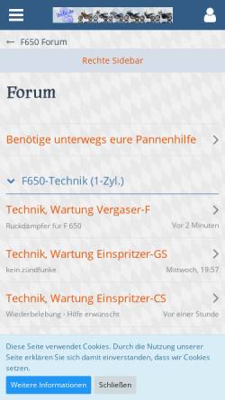 Vorschau der mobilen Webseite www.f650.de, F650 Forum