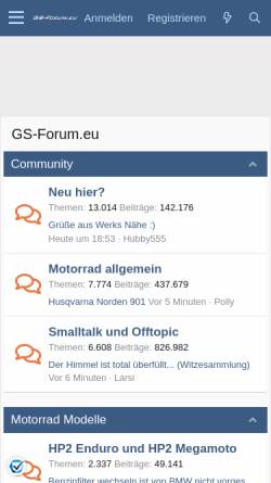 Vorschau der mobilen Webseite www.gs-forum.eu, GS-Forum.eu