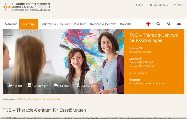 Vorschau von www.dritter-orden.de, Therapie-Centrum für Ess-Störungen München (TCE)