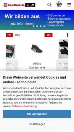 Vorschau der mobilen Webseite www.sportland.de, Karate Dojo Kara Weiden e.V.
