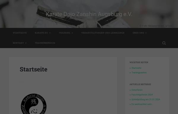 Vorschau von www.zanshin-augsburg.de, Karate Dojo Zanshin Augsburg e.V.