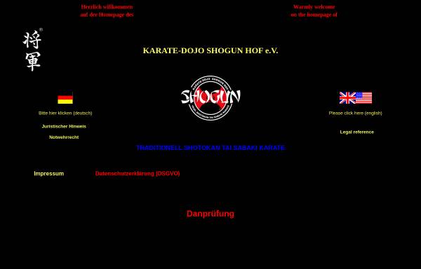 Vorschau von www.shogun-hof.de, Karate-Dojo Shogun Hof e.V.