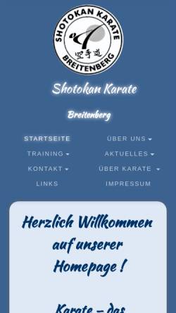 Vorschau der mobilen Webseite www.karate-breitenberg.de, Karatedojo Breitenberg