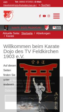 Vorschau der mobilen Webseite www.karate-feldkirchen.de, T.V. Feldkirchen Abteilung Karate