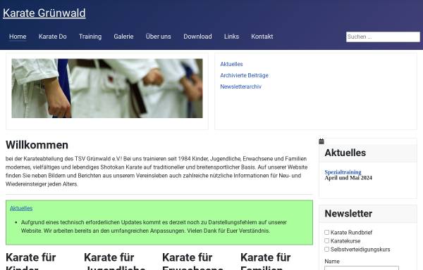 Vorschau von www.karate-gruenwald.de, TSV Grünwald Abteilung Karate
