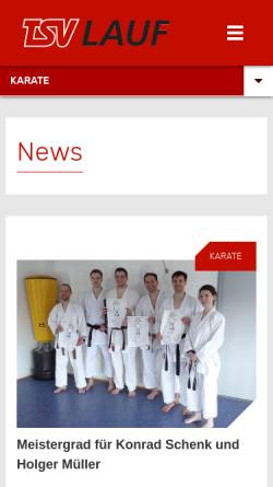Vorschau der mobilen Webseite karate.tsv-lauf.de, TSV Lauf Abteilung Karate
