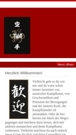 Vorschau der mobilen Webseite www.tva1860-karate.de, TV 1860 Aschaffenburg e.V. Abteilung Karate