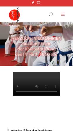 Vorschau der mobilen Webseite www.karate-fuerth.de, TV Fürth 1860 Abteilung Karate