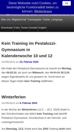 Vorschau der mobilen Webseite www.karate-usc.de, Universitäts Sportclub München Abteilung Karate
