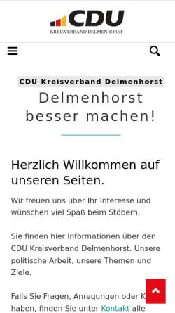 Vorschau der mobilen Webseite www.cdu-delmenhorst.de, CDU Kreisverband Delmenhorst