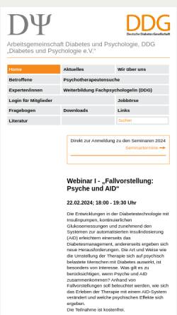 Vorschau der mobilen Webseite www.diabetes-psychologie.de, Diabetes und Psychologie e.V.