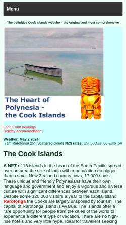 Vorschau der mobilen Webseite www.ck, Im Zentrum Polynesiens