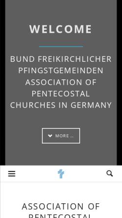 Vorschau der mobilen Webseite www.bfp.de, Bund Freikirchlicher Pfingstgemeinden in Deutschland