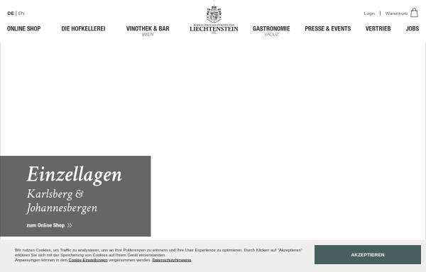 Vorschau von www.hofkellerei.at, Hofkellerei des Fürsten von Liechtenstein - Fürstliche Domäne