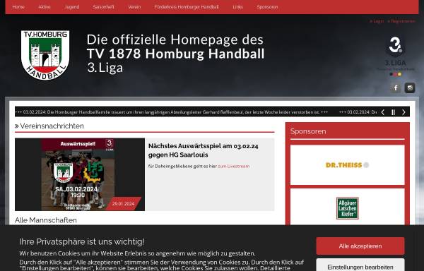 Vorschau von www.tv-homburg.de, TV 1878 Handballabteilung