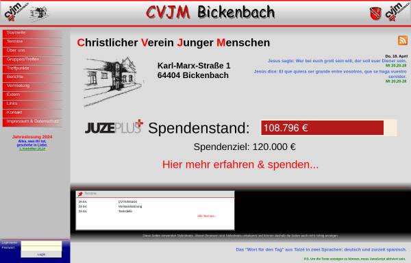 Vorschau von www.cvjm-bickenbach.de, CVJM Bickenbach