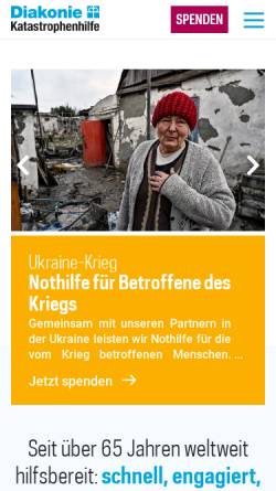 Vorschau der mobilen Webseite www.diakonie-katastrophenhilfe.de, Diakonie Katastrophenhilfe