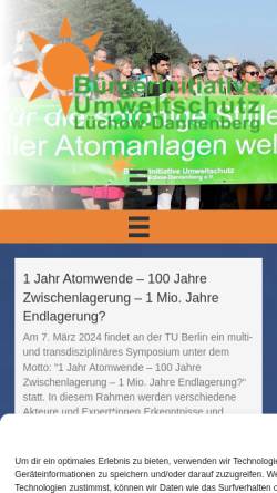 Vorschau der mobilen Webseite www.bi-luechow-dannenberg.de, Bürgerinitiative Umweltschutz Lüchow-Dannenberg