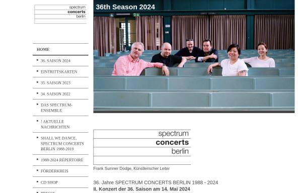 Vorschau von www.spectrumconcerts.com, Spectrum Concerts Portrait