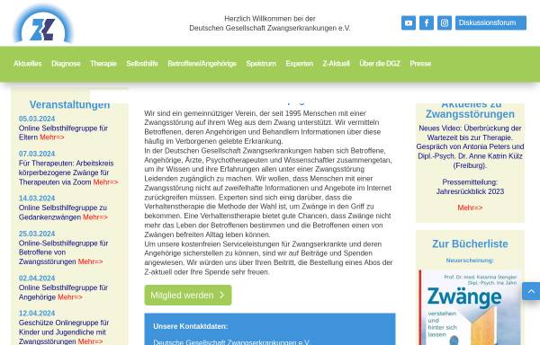 Vorschau von www.zwaenge.de, Deutsche Gesellschaft Zwangserkrankungen