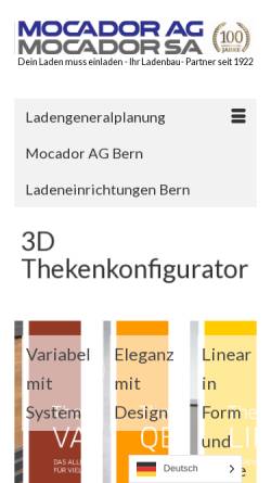 Vorschau der mobilen Webseite www.mocador.ch, Ladenbau Mocador AG, Bern
