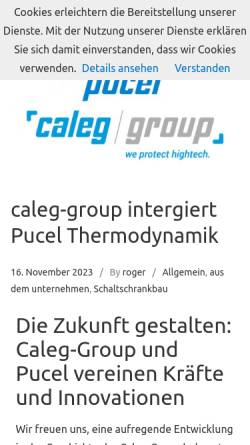 Vorschau der mobilen Webseite www.pucel.de, Pucel Thermodynamik GmbH