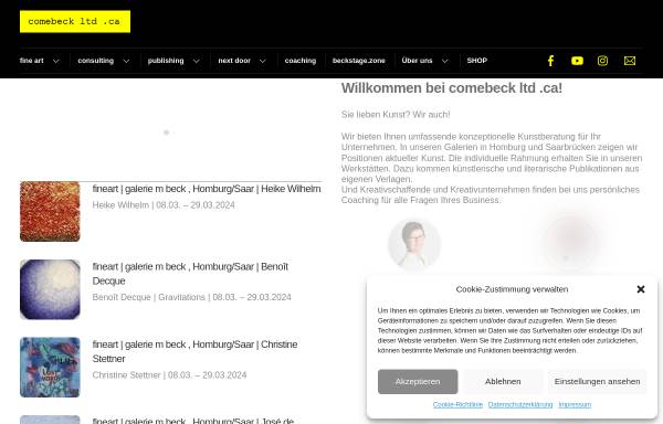 Vorschau von www.comebeck.com, Mathias Beck Gesellschaft für Kulturmanagement und KommunikARTion mbH Schwarzenacker