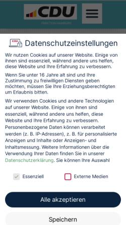 Vorschau der mobilen Webseite www.cdu-hamburg.de, CDU Landesverband Hamburg