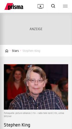Vorschau der mobilen Webseite www.prisma.de, Kölner Stadt Anzeiger - Stephen King