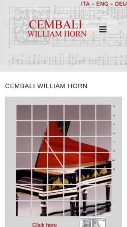 Vorschau der mobilen Webseite www.williamhorn.it, William Horn Clavicembali