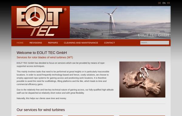 Vorschau von www.eolit-tec.com, Montage, Gutachten, Reparatur und Reinigung von Gebäudefassaden