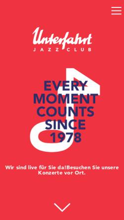 Vorschau der mobilen Webseite www.unterfahrt.de, Unterfahrt Jazz Club