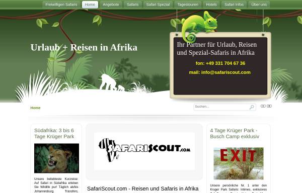 Vorschau von www.safariscout.com, SafariScout - Scouting Africa for Adventure