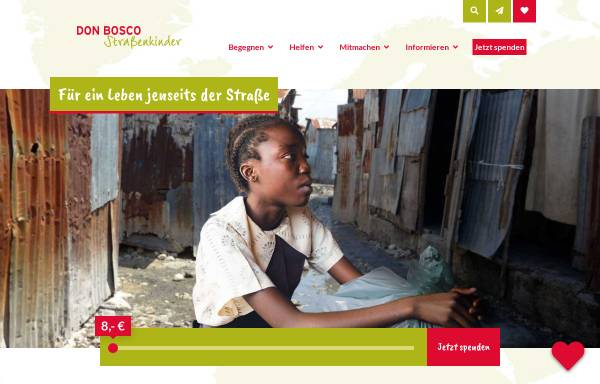 Vorschau von www.padrino.net, Don Bosco Padrino - Stiftung Paten für Straßenkinder