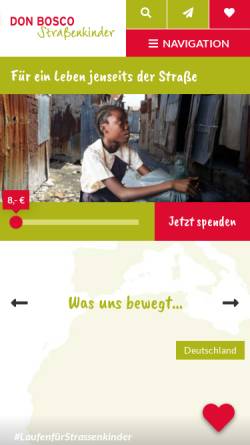 Vorschau der mobilen Webseite www.padrino.net, Don Bosco Padrino - Stiftung Paten für Straßenkinder