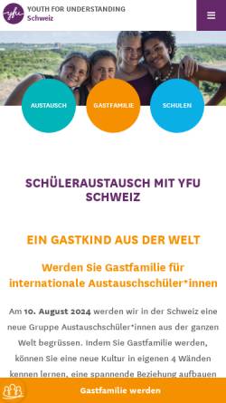 Vorschau der mobilen Webseite www.yfu.ch, YFU (Schweiz)