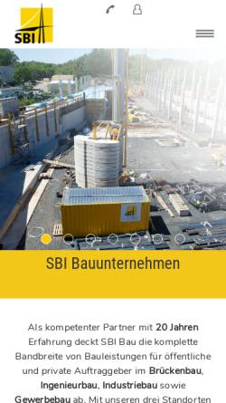 Vorschau der mobilen Webseite www.sbibau.de, Salzwedeler Brücken- und Ingenieurbau GmbH