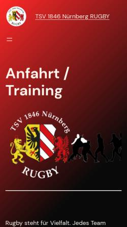 Vorschau der mobilen Webseite www.rugby-nuernberg.de, TSV 1846 Nürnberg e. V. Rugby
