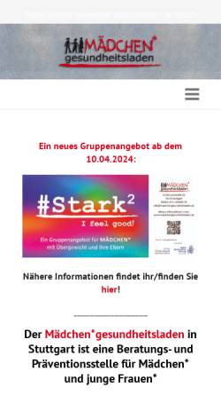 Vorschau der mobilen Webseite www.maedchengesundheitsladen.de, Mädchengesundheitsladen Stuttgart